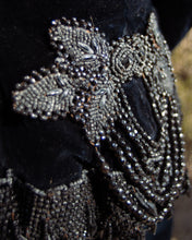 Load image into Gallery viewer, c. 1880s Beaded Black Velvet Bodice