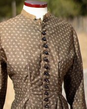 Load image into Gallery viewer, c. 1880s Brown Calico Dress