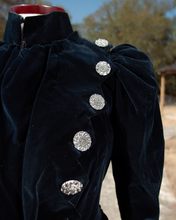 Load image into Gallery viewer, c. 1899-1900 Blue Velvet Dress