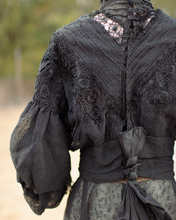 Load image into Gallery viewer, Early 1900s Black Lace Dress Set