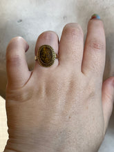 Load image into Gallery viewer, Reserved - 14k Gold Carved Tigers Eye Ring