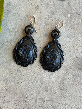 Load image into Gallery viewer, RESERVED | 19th c. Carved Jet Earrings