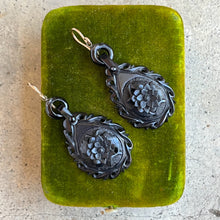 Load image into Gallery viewer, RESERVED | 19th c. Carved Jet Earrings