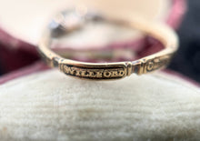 Load image into Gallery viewer, Dated 1729 Mourning Ring | 18k Gold, Enamel, Rock Crystal