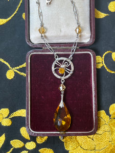 c. 1930s Sterling Silver Spider Necklace