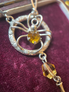 c. 1930s Sterling Silver Spider Necklace