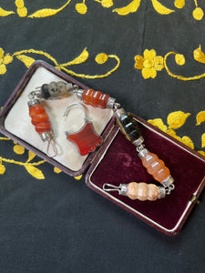 Victorian Scottish Agate Bracelet Sterling Silver