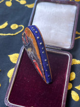 Load image into Gallery viewer, Victorian Mauchline Ware Heart Pincushion with Krampus