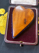 Load image into Gallery viewer, Victorian Mauchline Ware Heart Pincushion with Krampus