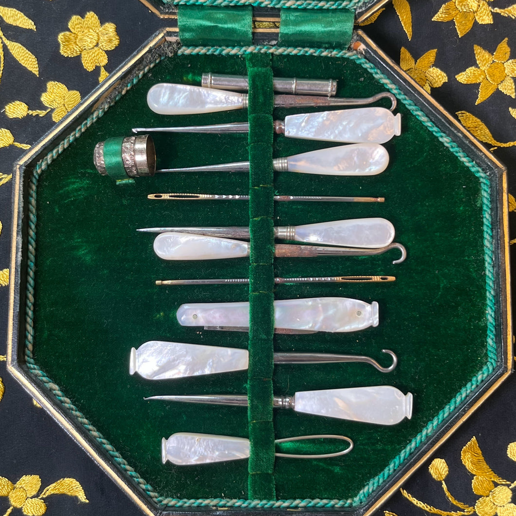 Victorian c. 1898 Sewing Kit in Box