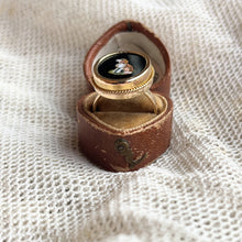 Load image into Gallery viewer, Late 19th c. 14k Gold Micromosaic Dog Conversion Ring