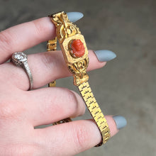 Load image into Gallery viewer, c. 1870s 18k Gold Filled Coral Cameo Bracelet