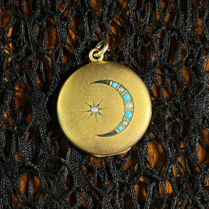 c. Early 20th Century Crescent Moon Locket