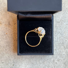Load image into Gallery viewer, RESERVED | Estate 10k Gold Carved Moonstone Moon Face Ring