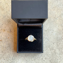 Load image into Gallery viewer, RESERVED | Estate 10k Gold Carved Moonstone Moon Face Ring