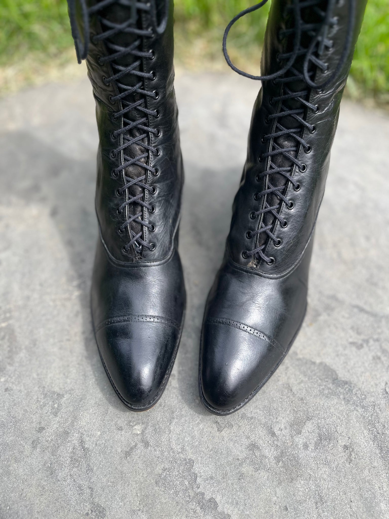c. 1910s Black Lace Up Boots c. 1910s Black Lace Up Boots