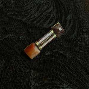 Mid-19th c. Sterling Silver Scottish Agate Brooch