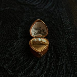 c. 1900 18k Gold Pearl Diamond Ring