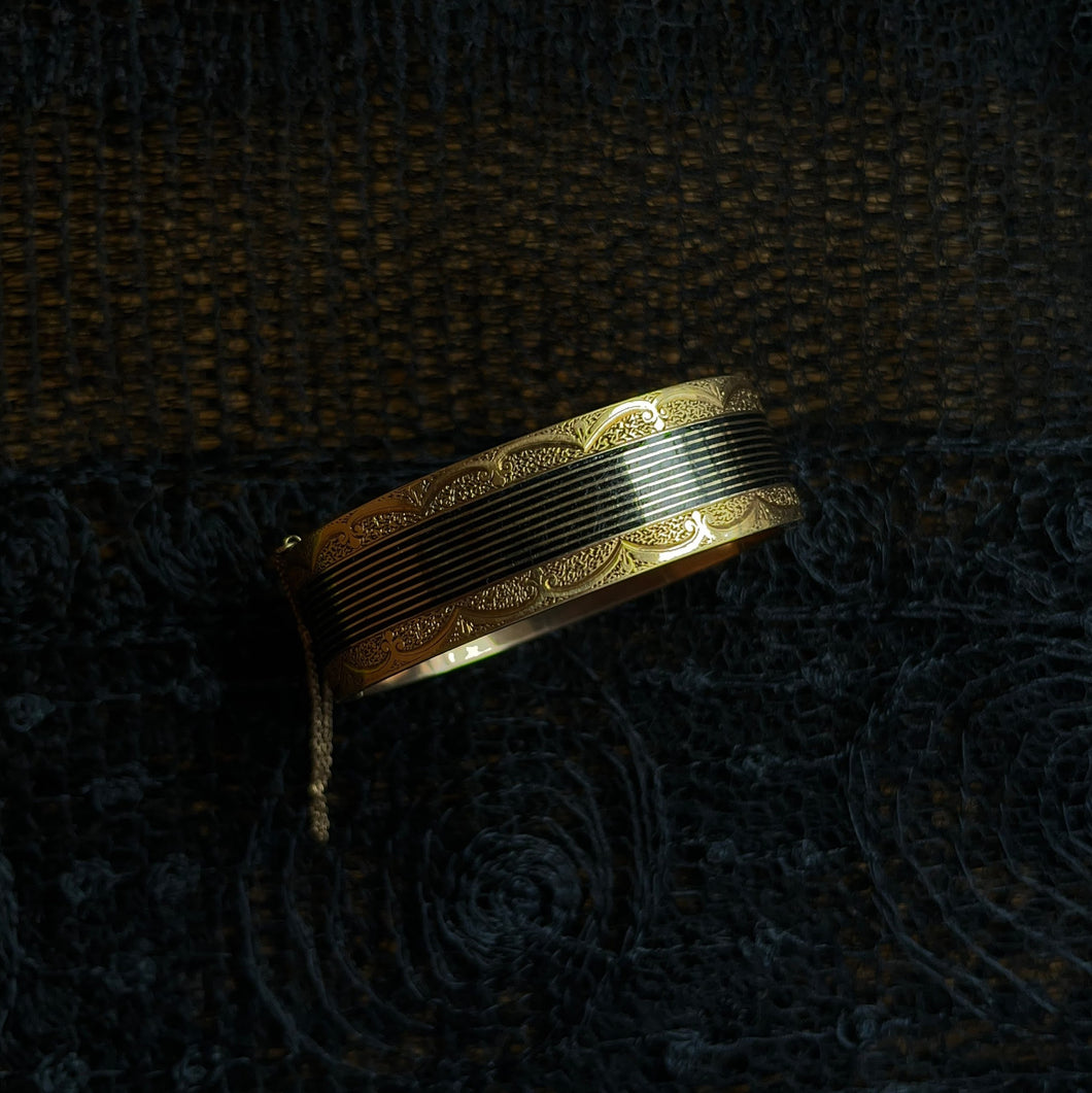 c. 1880s 14k Gold Hinged Cuff Bracelet