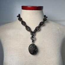 Load image into Gallery viewer, c. 1880s-1890s Vulcanite Locket Necklace