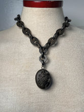 Load image into Gallery viewer, c. 1880s-1890s Vulcanite Locket Necklace