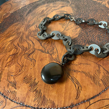 Load image into Gallery viewer, c. 1880s-1890s Vulcanite Locket Necklace