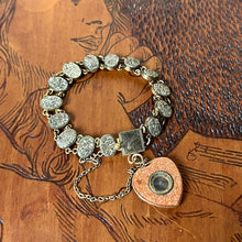 Load image into Gallery viewer, Victorian Pyrite Bracelet with Goldstone Heart Compass