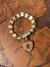 Load image into Gallery viewer, Victorian Pyrite Bracelet with Goldstone Heart Compass