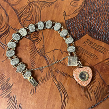 Load image into Gallery viewer, Victorian Pyrite Bracelet with Goldstone Heart Compass