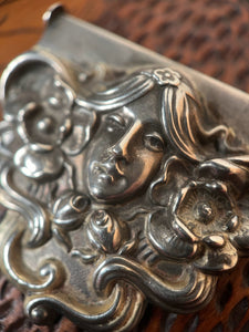 c. 1900s Art Nouveau Sterling Silver Suspende Clips