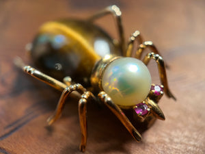 c. 1940s-1950s 14k Gold Spider or Beetle Brooch