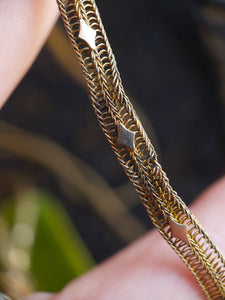 c. 1870s-1880s 14k Gold Unusual Long Guard Chain Necklace