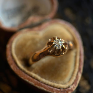 c. 1900s-1910s 14k Gold Belcher Set Diamond Ring