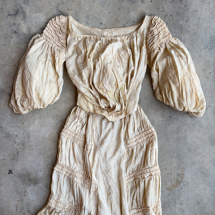 c. 1900s Cream Silk Dress