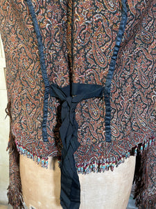 c. 1870s-1880s Paisley Mantle with Fringe