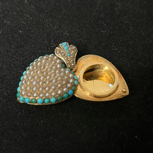 Mid-19th Century 14k Gold Puffy Heart Locket