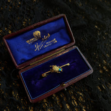 Load image into Gallery viewer, c. 1890s-1900s 14k Gold Turquoise Pearl Beetle Pin