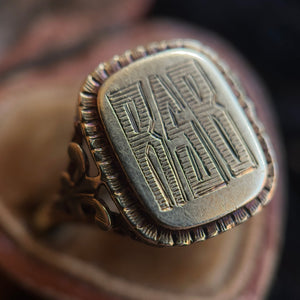 c. 1930s 14k Gold Signet Ring "RSB"