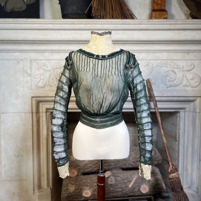 c. 1900-1902 Green Net Lace Bodice