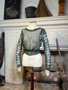 c. 1900-1902 Green Net Lace Bodice