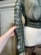 Load image into Gallery viewer, c. 1900-1902 Green Net Lace Bodice