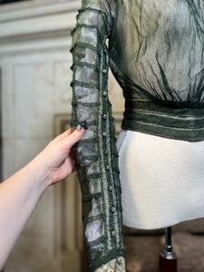 c. 1900-1902 Green Net Lace Bodice