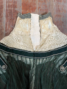 c. 1900-1902 Green Net Lace Bodice