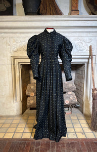 c. 1890s Cotton Wrapper Dress