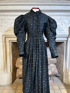 c. 1890s Cotton Wrapper Dress