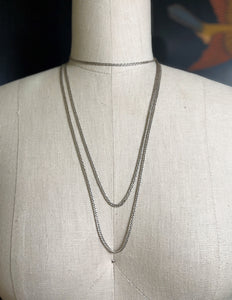 RESERVED | c. 1890s-1900s Sterling Silver Long Guard Chain