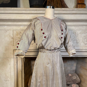 c. 1912 Silk Striped Dress