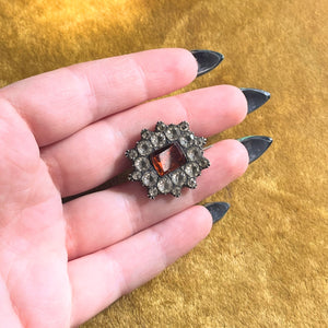 Georgian Orange Paste Brooch