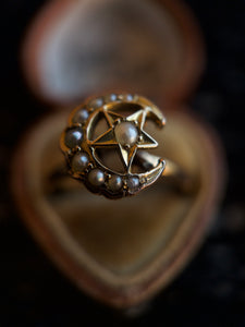 c. 1900s-1910s 10k Gold Celestial Conversion Ring