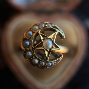 c. 1900s-1910s 10k Gold Celestial Conversion Ring